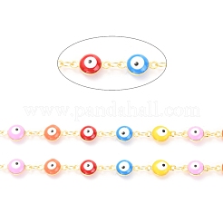 Golden Brass Enamel Link Chain&nbsp;CHC-H103-20A-G