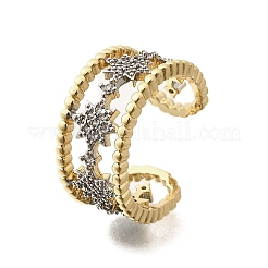 Brass Micro Pave Clear Cubic Zirconia Cuff Rings for Women&nbsp;RJEW-G347-11GP