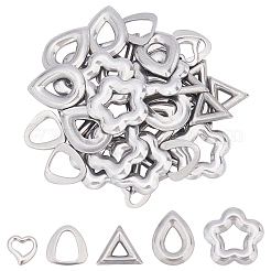 40Pcs 5 Style 304 Stainless Steel Linking Rings&nbsp;STAS-UN0023-67