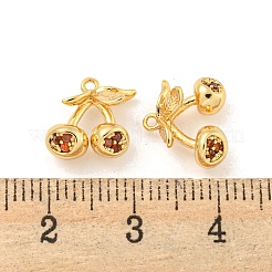 Brass Micro Pave Cubic Zirconia Pendants&nbsp;KK-K369-01G-01