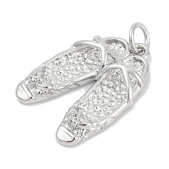Brass Micro Pave Clear Cubic Zirconia Charms&nbsp;KK-G522-49B-P