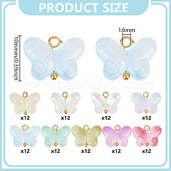 108Pcs 9 Colors Transparent Glass Pendants&nbsp;PALLOY-GO00074