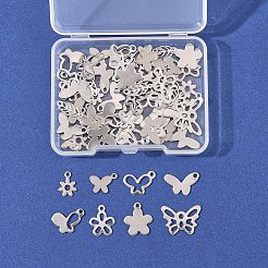 60Pcs 10 Styles 201 & 304 Stainless Steel Charms&nbsp;STAS-FS0001-88