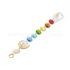 AB Color Glass Heart Teardrop Round Hanging Suncatcher Pendant Decoration&nbsp;HJEW-JM00902
