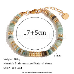 Retro Natural Jade & Stainless Steel Beaded Bracelets for Women&nbsp;NO5359-1