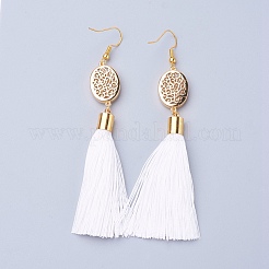 Ice Silk Thread Tassel Dangle Earrings&nbsp;EJEW-P142-B01