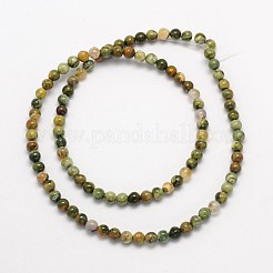 Round Natural Rhyolite Jasper Beads Strands&nbsp;G-N0166-39-4mm