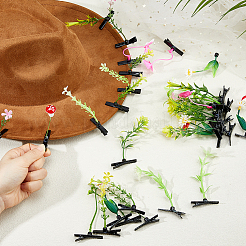 40Pcs 10 Styles Plastic Plant & Iron Alligator Hair Clips&nbsp;PHAR-FH0001-09