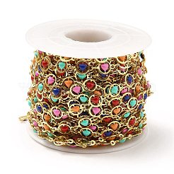 Ion Plating(IP) Handmade 316 Surgical Stainless Steel Enamel Heart Link Chains&nbsp;CHS-I019-16A