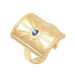 304 Stainless Steel Rhinestone Cuff Rings&nbsp;RJEW-S626-09G