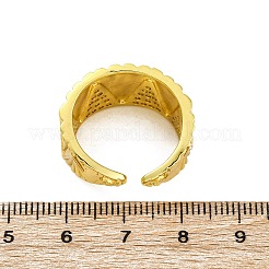 Brass Micro Pave Clear Cubic Zirconia Cuff Rings for Women&nbsp;RJEW-Q009-08G