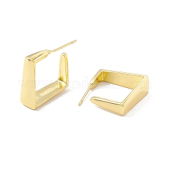 Rack Plating Brass Rectangle Stud Earrings&nbsp;EJEW-I266-14G
