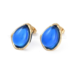 Ion Plating(IP) 304 Stainless Steel Teardrop Stud Earrings&nbsp;EJEW-Z068-36G-01