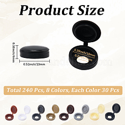 240Pcs 8 Colors PE Plastic Hinged Screw Covers&nbsp;CABI-CL0001-01