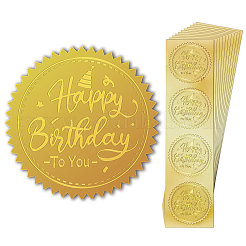 Plastic Self Adhesive Gold Foil Embossed Stickers&nbsp;DIY-WH0211-375