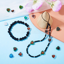 50Pcs 5 Colors Two Tone Glass Beads&nbsp;GLAA-TA0002-92
