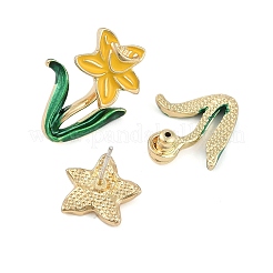 Flower Enamel Stud Earrings&nbsp;EJEW-M005-06
