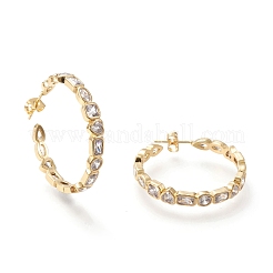 Brass Micro Pave Cubic Zirconia Stud Earrings&nbsp;EJEW-I251-10G