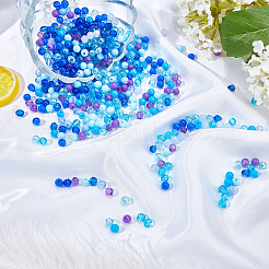 1050Pcs 15 Style Blue Series Transparent & Opaque Acrylic/Plastic Beads&nbsp;MACR-CA0001-10