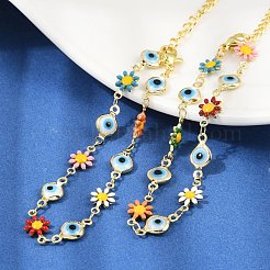 304 Stainless Steel Enamel Link Bracelets for Woman&nbsp;BJEW-S157-08G