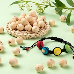 104Pcs 26 Style Unfinished Natural Wood European Beads&nbsp;WOOD-LS0001-03