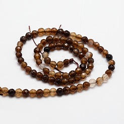 Faceted Natural Agate Round Beads Strands&nbsp;X-G-E318C-4mm-11