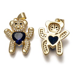 Brass Micro Pave Cubic Zirconia Pendants&nbsp;ZIRC-B002-09G-C