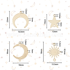 32Pcs 8 Styles Brass Connector Charms&nbsp;KK-FH0005-77