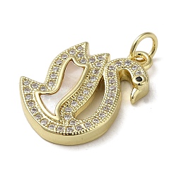Brass Micro Pave Cubic Zirconia Pendants&nbsp;KK-Q808-07G
