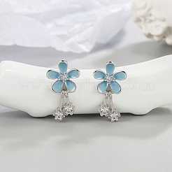 Alloy Enamel Flower Stud Earrings&nbsp;WG2E25F-01