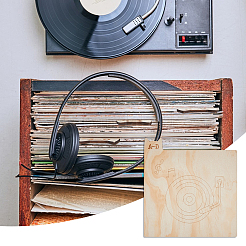 Wood Vinyl Record Divider&nbsp;WOOD-WH0124-92C