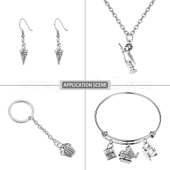 100Pcs 10 Style Tea Theme Tibetan Style Zinc Alloy Pendants&nbsp;TIBEP-CJ0001-69