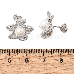 Brass Micro Pave Cubic Zirconia Enamel Stud Earrings&nbsp;CU-CBABA66-12A-P