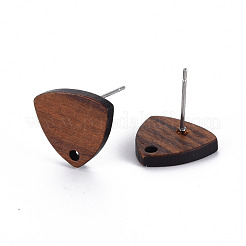 Walnut Wood Stud Earring Findings&nbsp;WOOD-S054-47