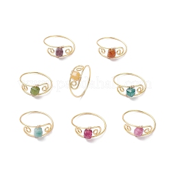 Natural Tourmaline Finger Rings&nbsp;RJEW-JR00928