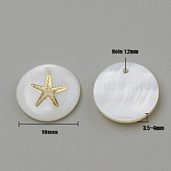 Natural Freshwater Shell Pendants&nbsp;SHEL-CJ0001-04