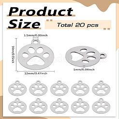 12Pcs 304 Stainless Steel Charms&nbsp;STAS-LP0003-06C