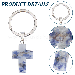 10Pcs 5 Styles Gemstone Keychains&nbsp;KEYC-CP0001-48
