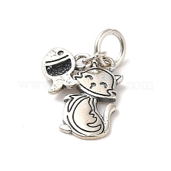 925 Sterling Silver Cat & Fish Charms&nbsp;STER-NH0001-32AS