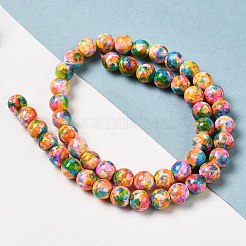 Synthetic Turquoise Dyed Camouflage Beads Strands&nbsp;G-E594-24N-A