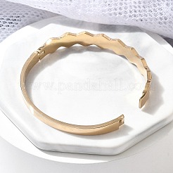 Ion Plating(IP) 304 Stainless Steel Hinged Bangles for Women&nbsp;BJEW-A011-15RG