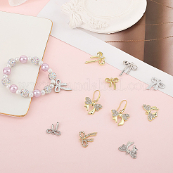 32Pcs 8 Styles Alloy Rhinestone Pendants&nbsp;FIND-SC0016-48