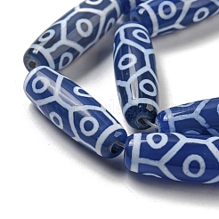 Blue Tibetan Style dZi Beads Strands&nbsp;TDZI-NH0001-B09-01
