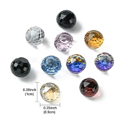 Faceted Round Glass Cabochons&nbsp;GGLA-YW001-13C