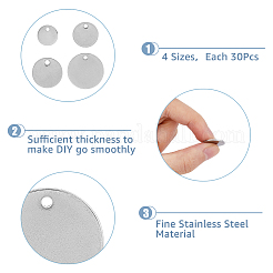 120Pcs 4 Style 304 Stainless Steel Charms&nbsp;STAS-FH0002-11