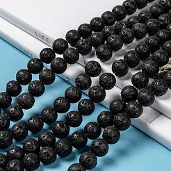Natural Lava Rock Round Bead Strands&nbsp;G-M169-10mm-03