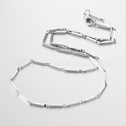 Tarnish Resistant 201 Stainless Steel Bar Link Chain Necklaces&nbsp;NJEW-M146-02