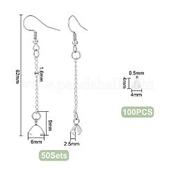 50Pcs 304 Stainless Steel Earring Hooks&nbsp;EJEW-AB00016