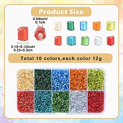 4000Pcs 10 Colors 8/0 Glass Bugle Beads&nbsp;SEED-YW0002-69