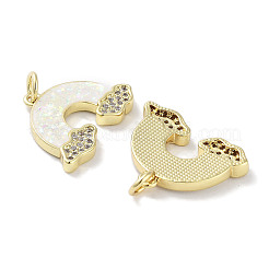Brass Micro Pave Clear Cubic Zirconia Pendants&nbsp;KK-L213-034G